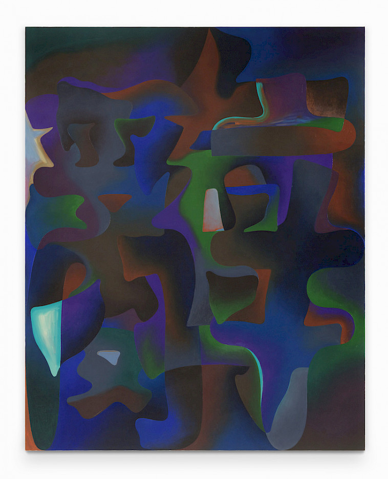 Alexander Wolff, Sea of Words, 2022, Öl auf Leinwand, 200 x 150 cm; Foto: Jens Ziehe