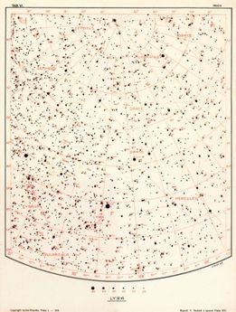 Lyra aus dem Atlas Constellationum Borealium gedruckt von Jos Klepesta in Prag 1926 copyright John Skoog Apollo