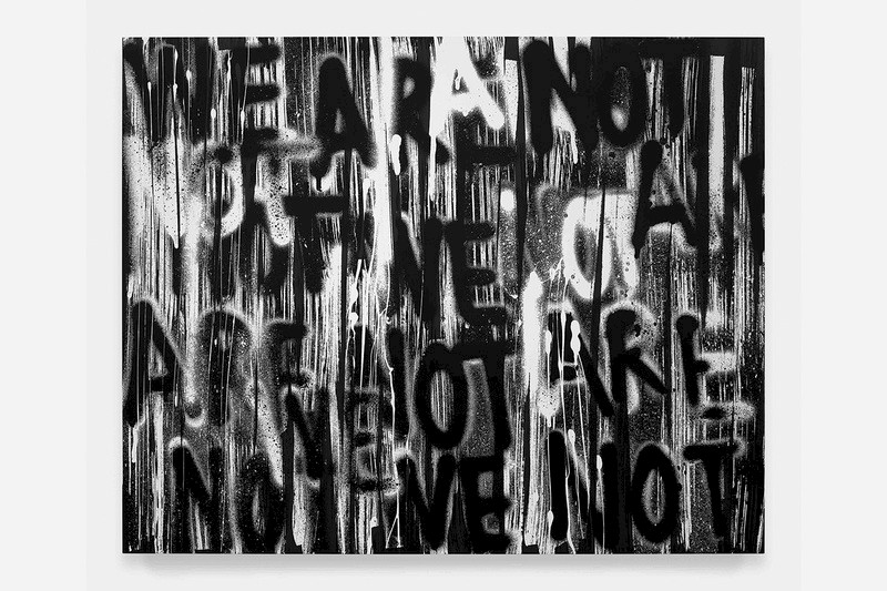 Adam Pendleton Untitled WE ARE NOT 2021 silkscreen ink on canvas 244 x 305 cm 96 x 120 in
